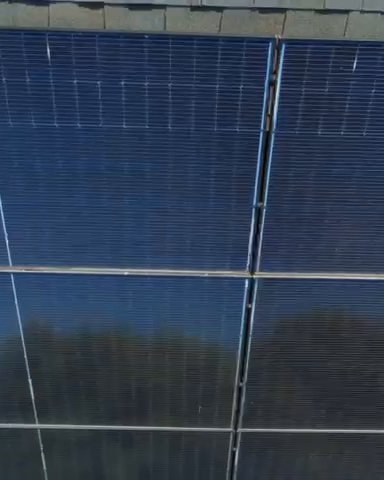 Close view of new all-black solar modules