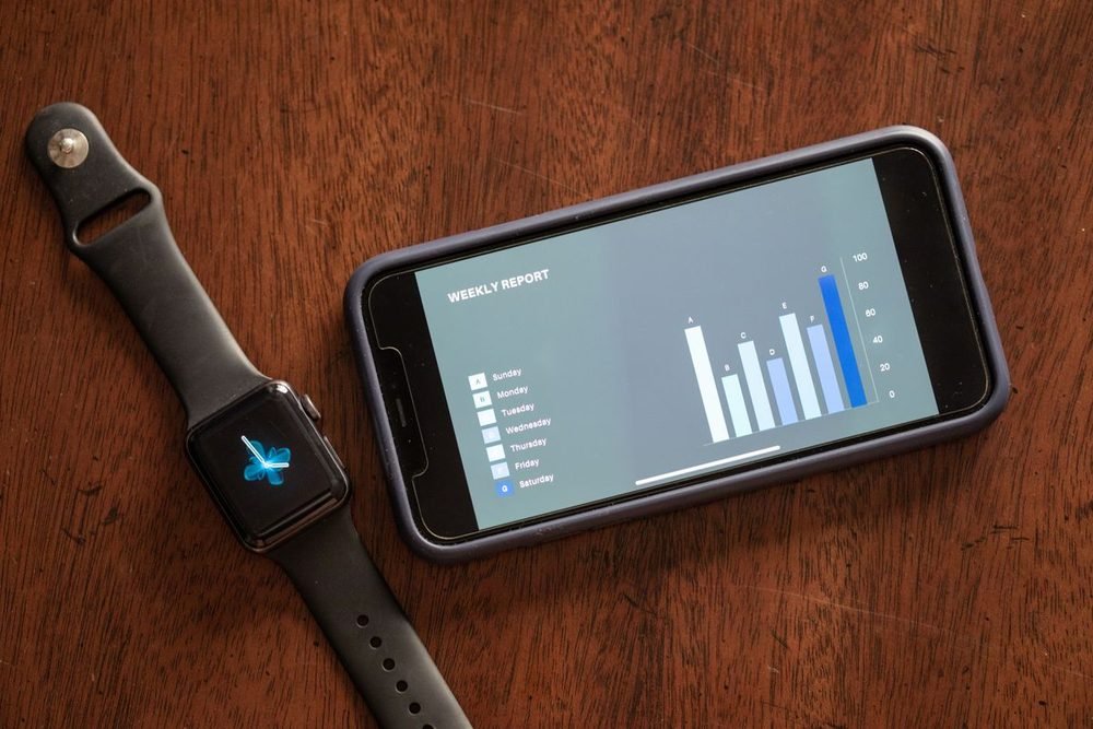 Smartphone showing a weekly energy usage report